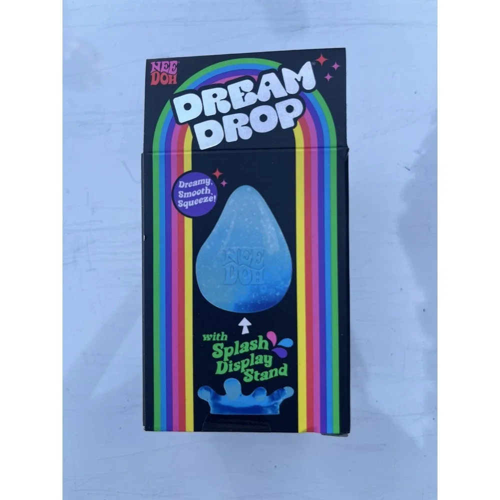 NeeDoh Dream Drop Tactile Squeeze Toy Pink Multicolor Rainbow Sparkle 26075HY